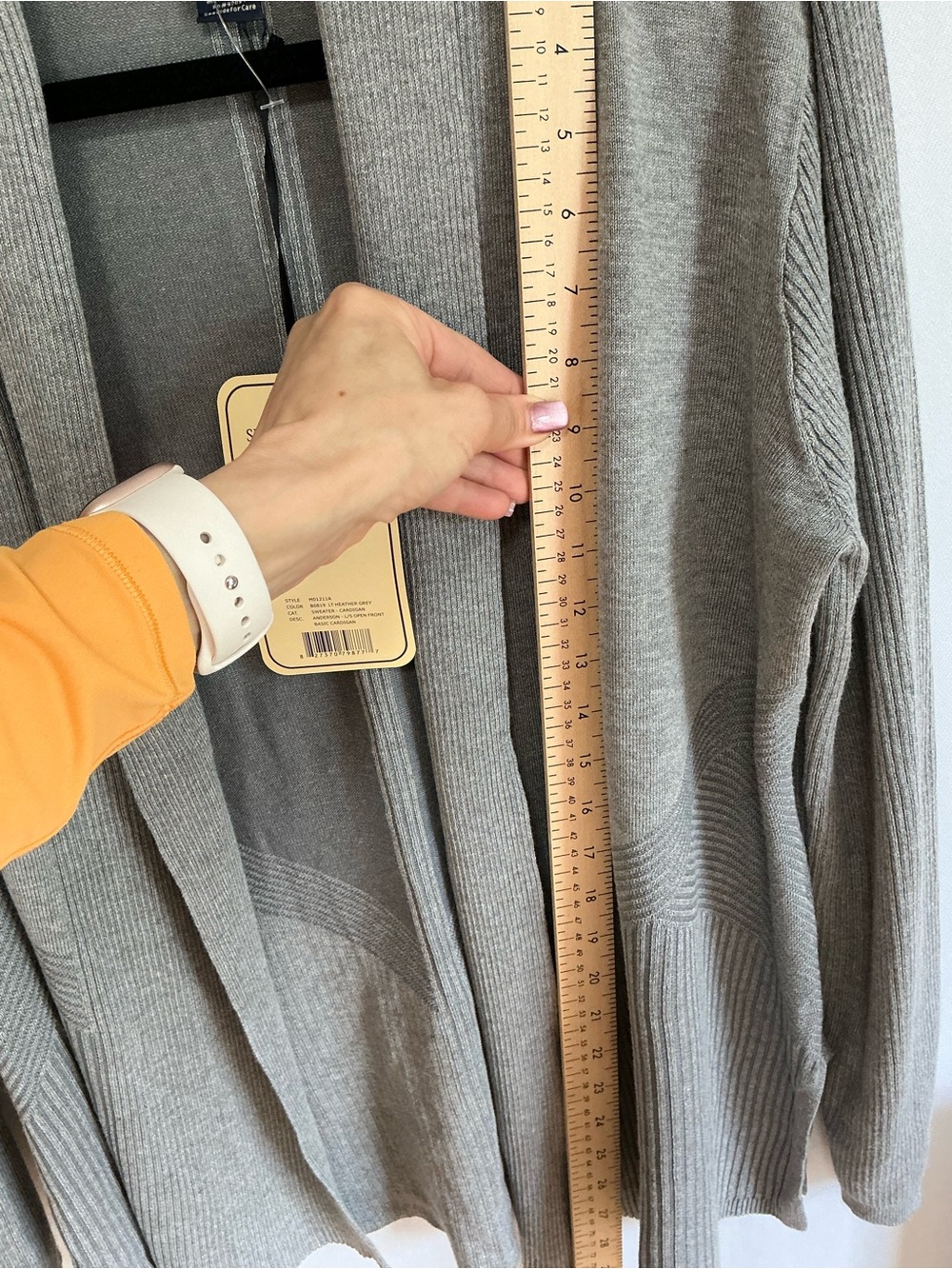 Open-Front Long Ribbed Cardigan Sweater - Gray - Picture 4 of 6